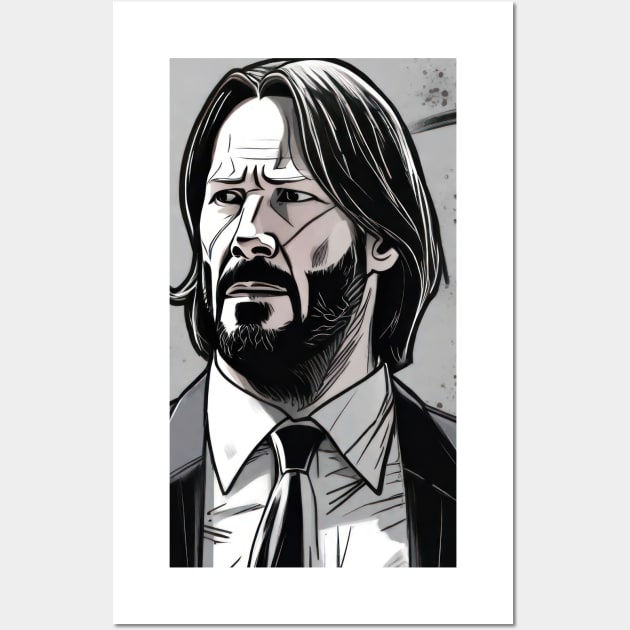 John Wick- Comic Book Style_001 Wall Art by Buff Geeks Art